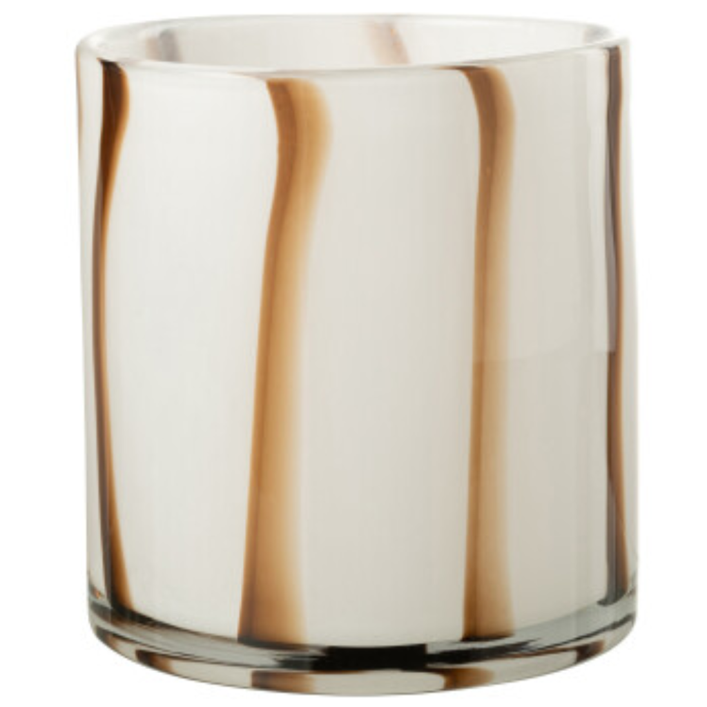 Striped Glass Hurricane 7in