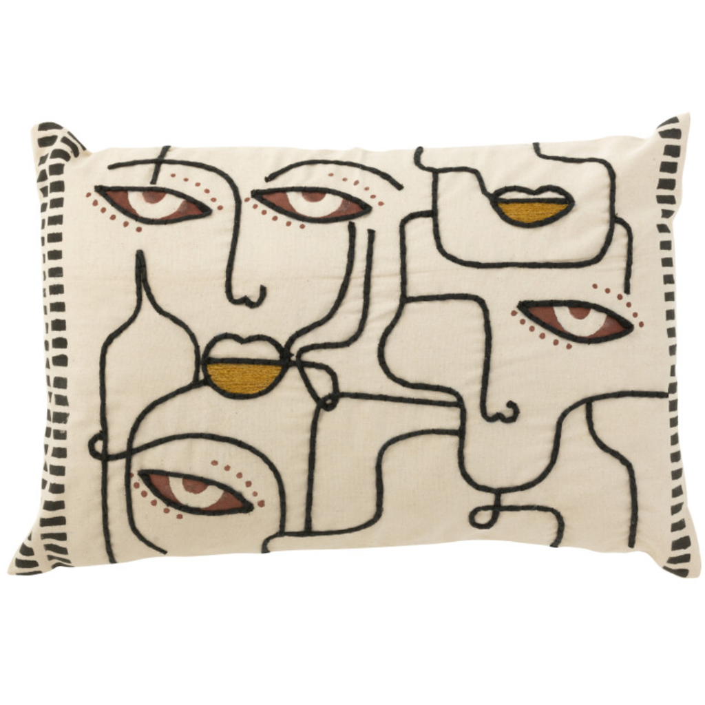Faces Pillow 27x16in