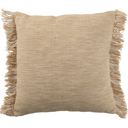 Beige Pillow w/Fringe 18in