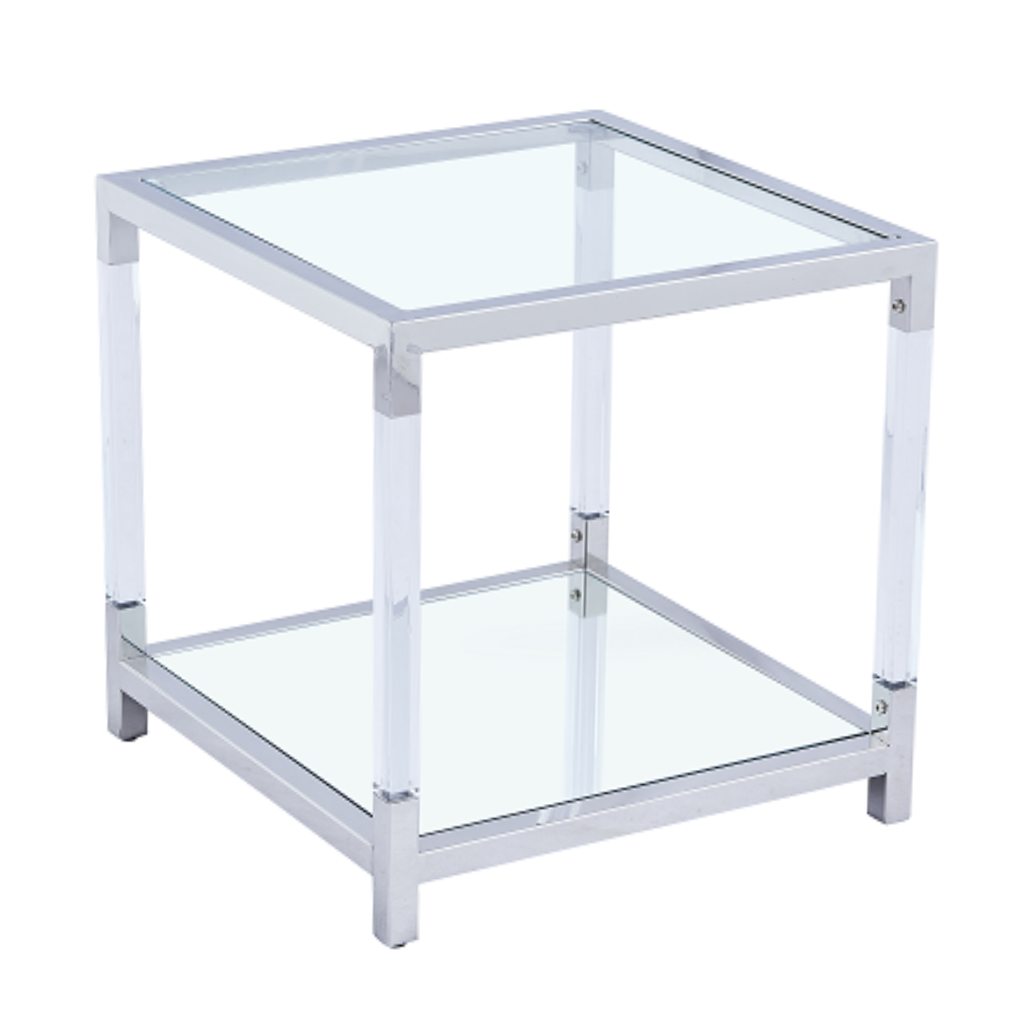 Acrylic and Glass End Table