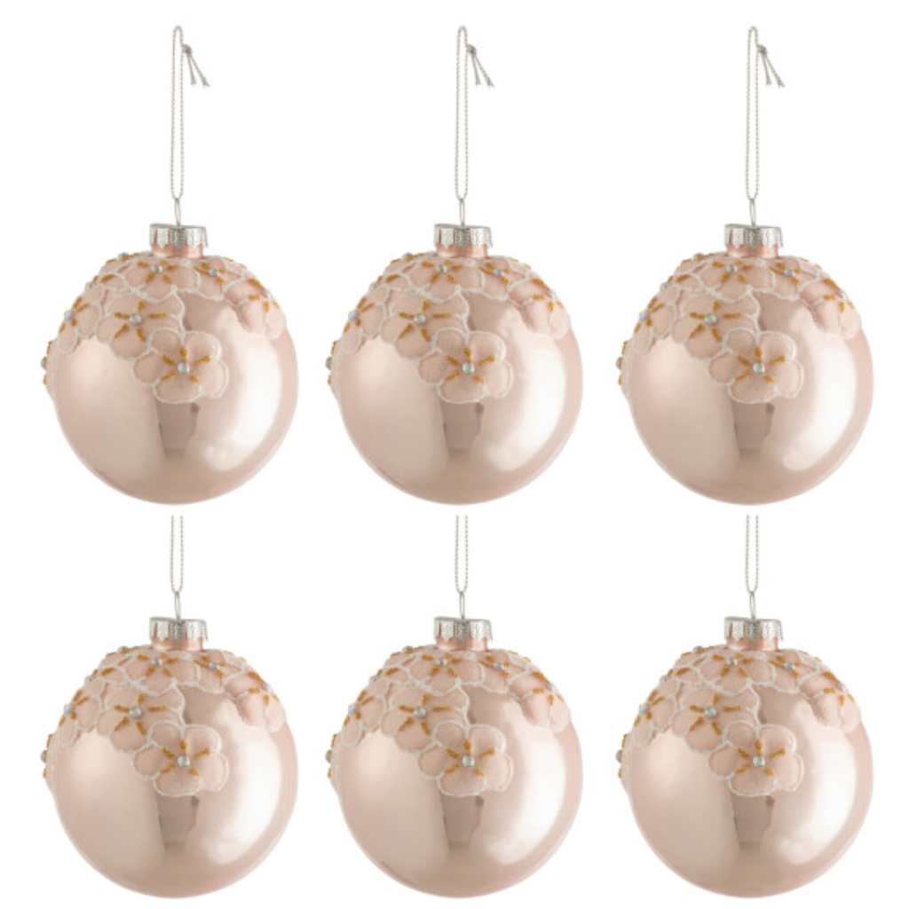 Shell Pink Glass Ornament 3in