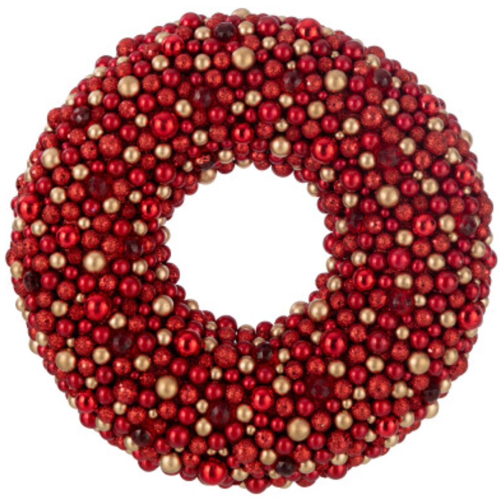 Red/Gold Ball Wreath 20in