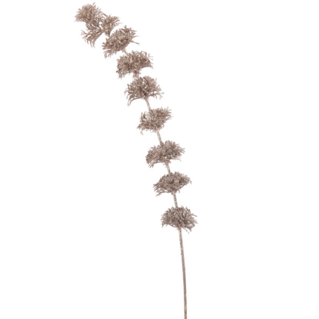 Glittered Bells of Ireland Branch Pink 40in