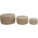 Hand-Woven Baskets with Lids LG