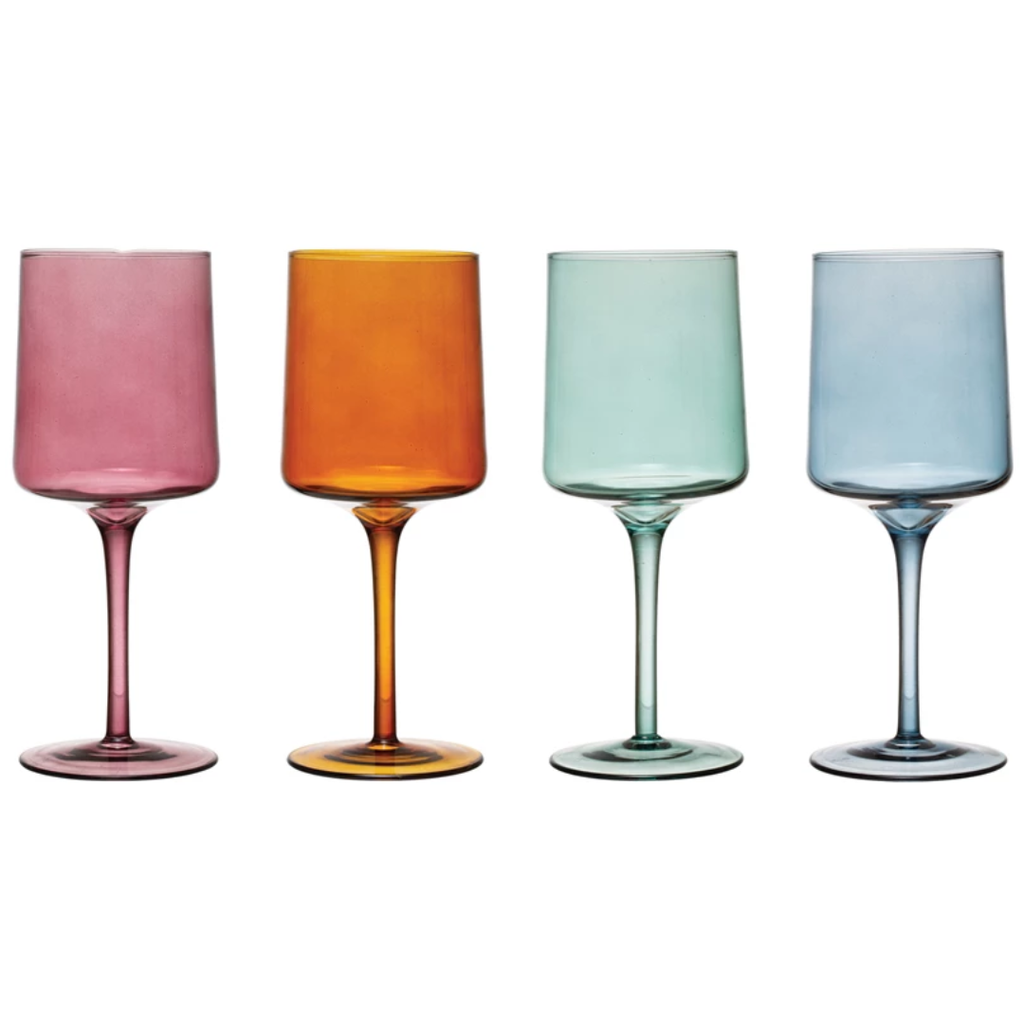 Stemmed Wine Glass, 4 Colors, 14 oz.