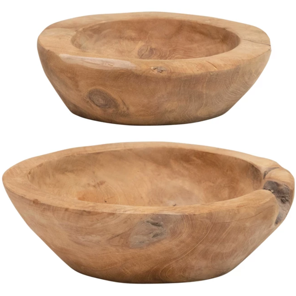 Teakwood Bowls, Set of 2