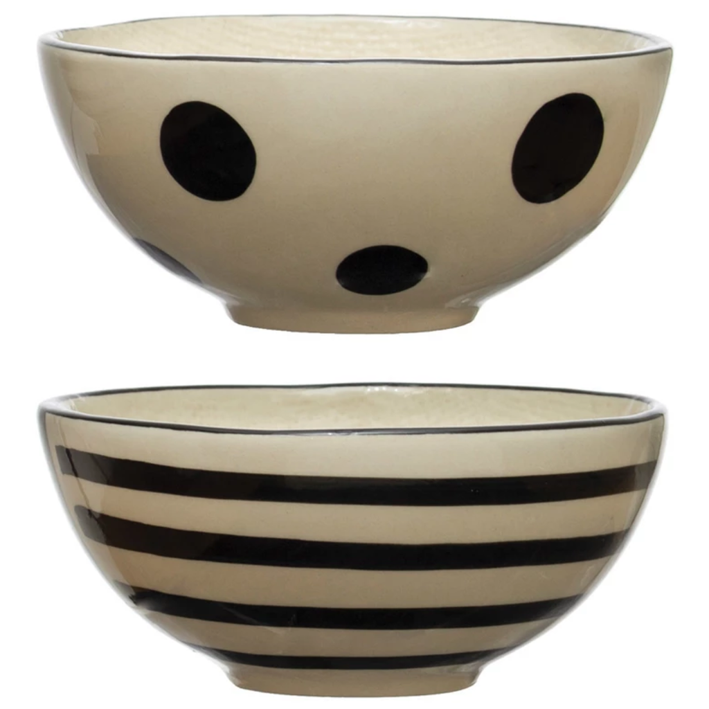 Hand-Painted Stoneware Bowl Assorted