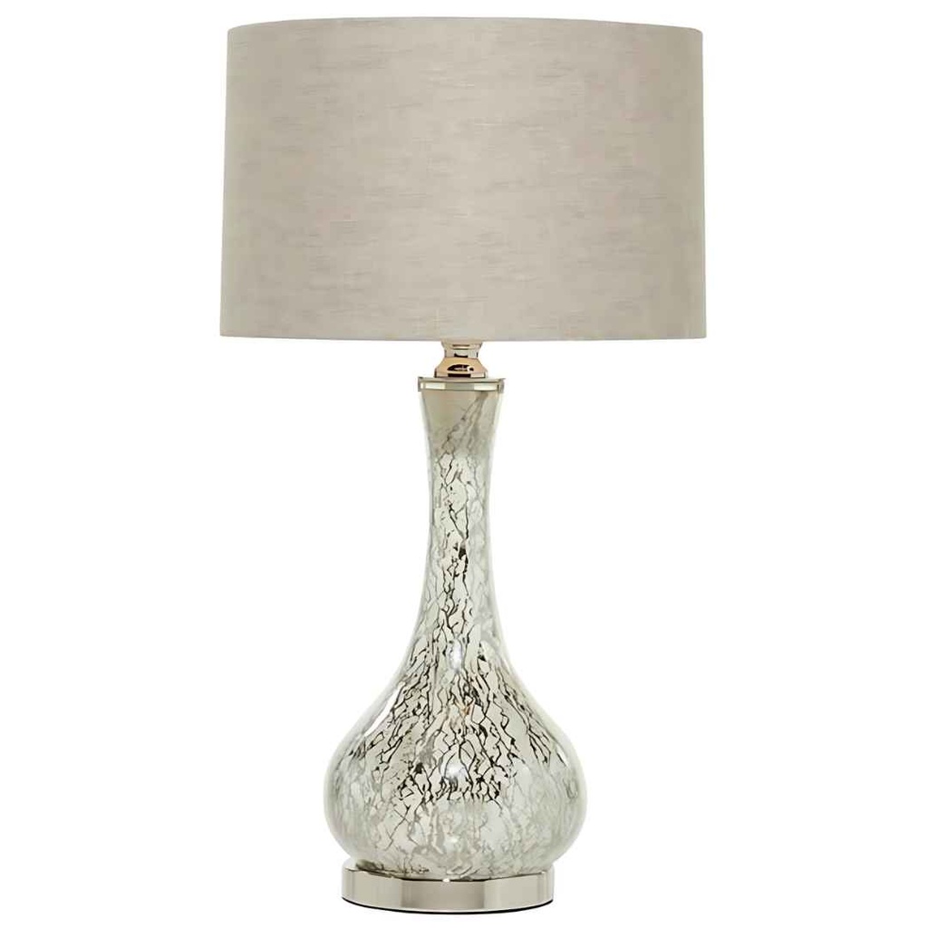 Silver Glass Table Lamp with Faux Mercury Finish 28in