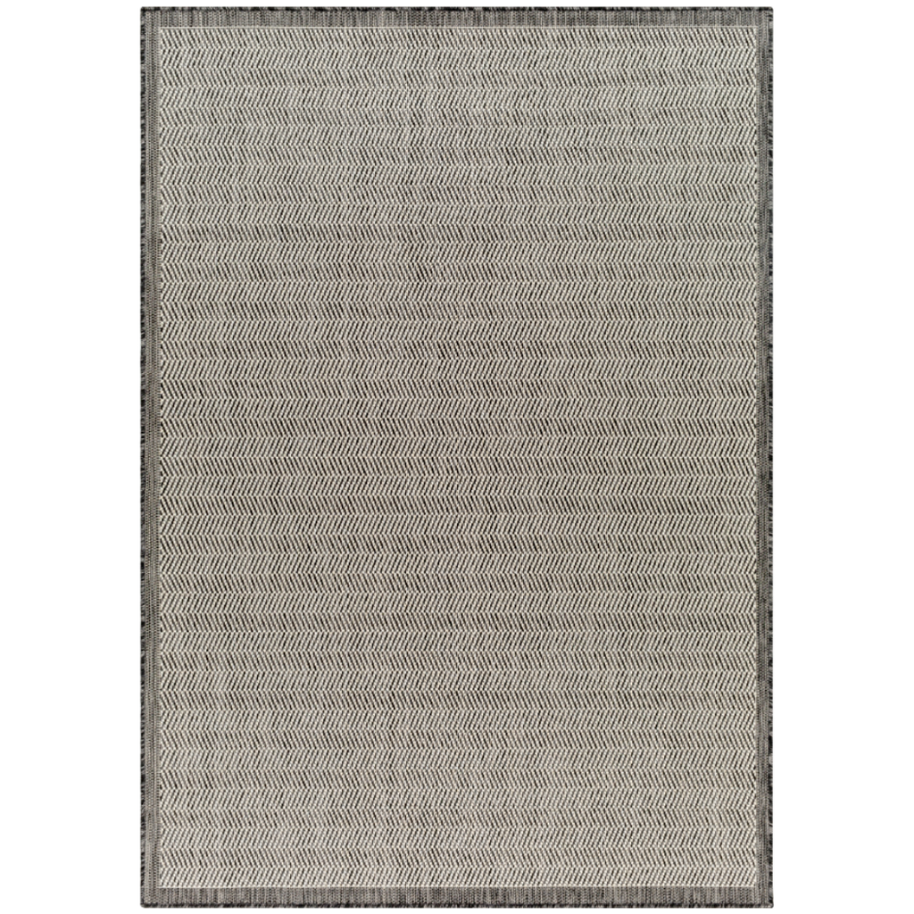 Ravello Black Ivory Indoor Outdoor Rug 5x7