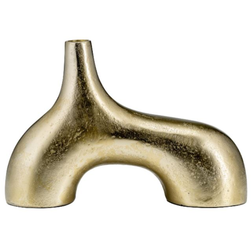 [168689-TT] Metal Abstract Vase Gold 8in