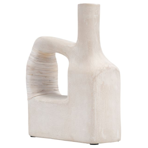 [168690-TT] Ecomix Abstract Vase Antique White 13in