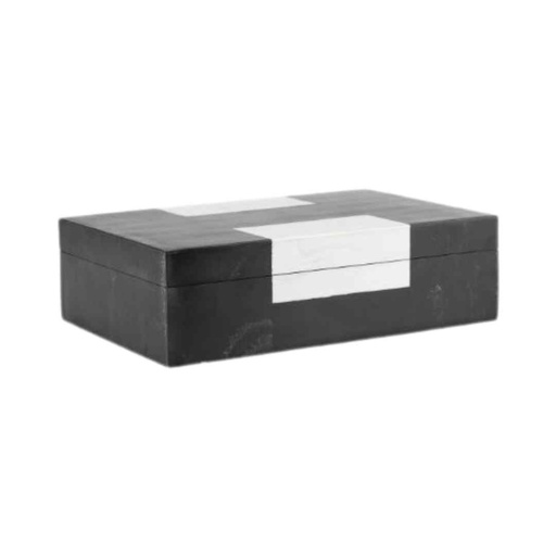 [168726-TT] Resin Box Black and White 12in
