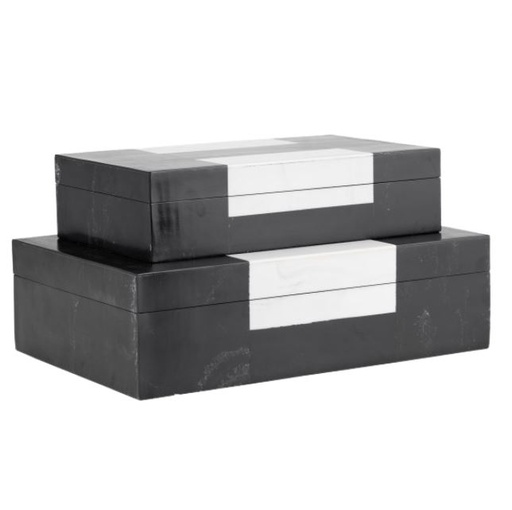 [168726-TT] Resin Box Black and White 12in