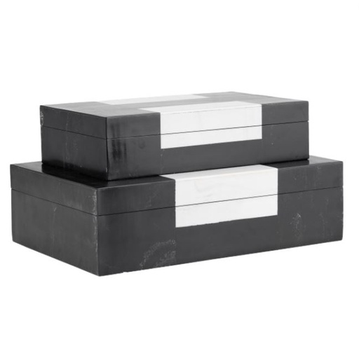 [168727-TT] Resin Box Black and White 10in