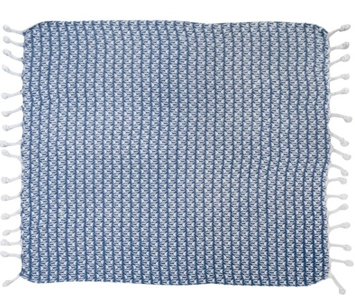[168439-TT] Recycled Cotton Throw Blue 60x50in