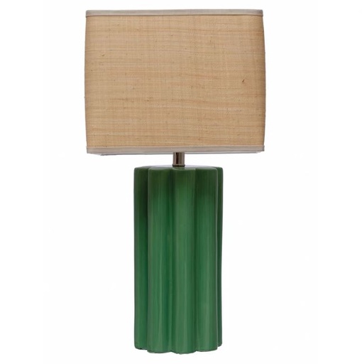 [168458-TT] Stoneware Table Lamp with Linen Shade 28in