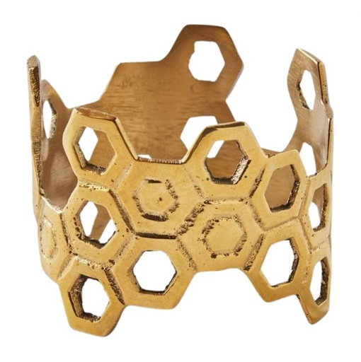 [169610-TT] Honey Comb Gold Napkin Ring