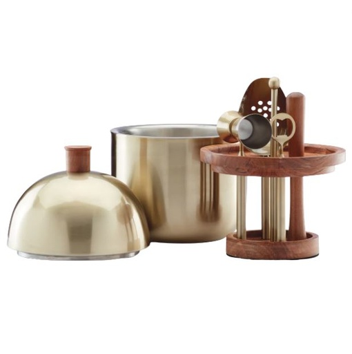 [169724-TT] Lenox Cocktail Party Bar Tool Set Brushed Gold