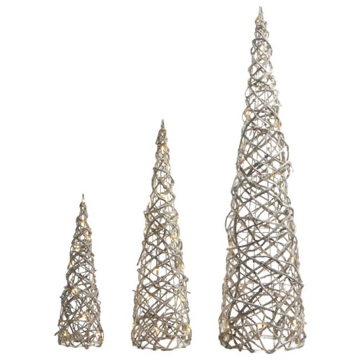 [169819-TT] Lighted Rattan Cone Tree 24in
