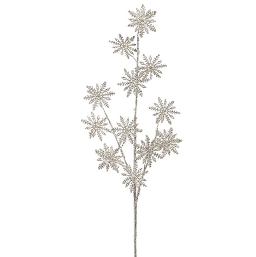 [169830-TT] Glittered Snowflake Spray 30in