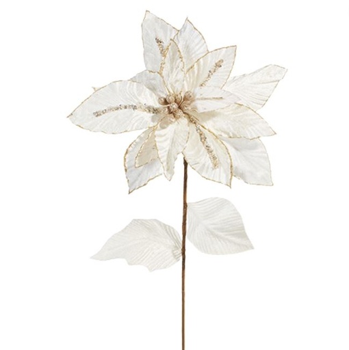 [169837-TT] Jeweled Poinsettia Stem 26in