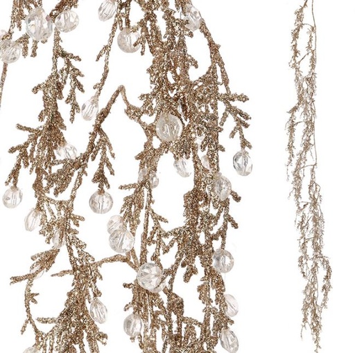 [169842-TT] Glittered Ice Garland 6'