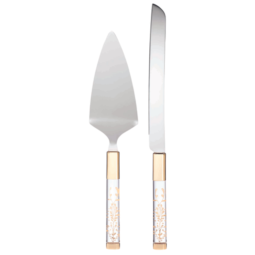 [170054-TT] Lenox Opal Innocence Flourish 2 Piece Cake Knife & Server Set