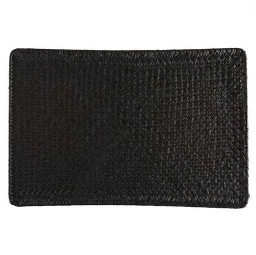 [170118-TT] Natural Weave Black Placemat