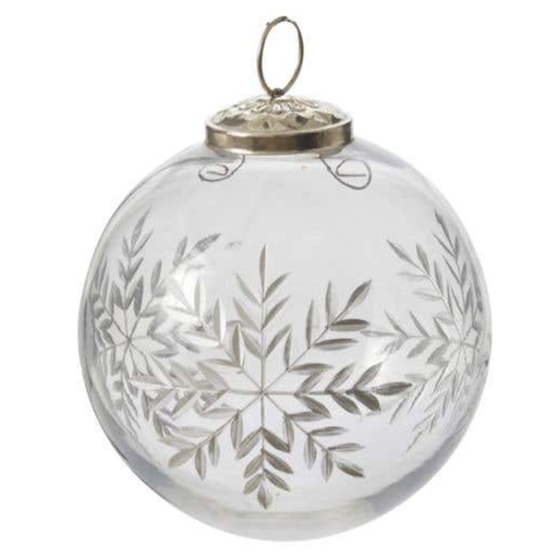 [170448-TT] Silver Snow Ornament 4in