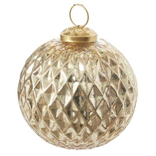 [170449-TT] Diamond Etched Globe Ornament 4in