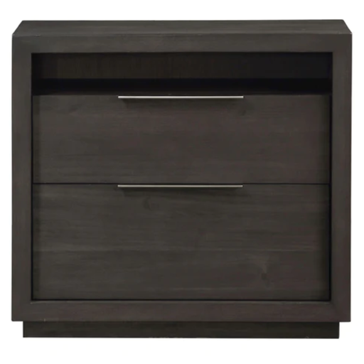 [170941-TT] Oxford Two Drawer Nightstand Basalt Grey