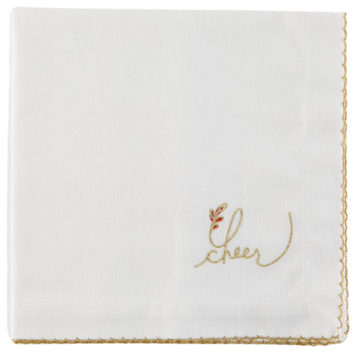 [171205-TT] Sentiment Cheer Napkin-Embroidered
