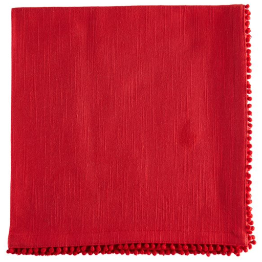 [171222-TT] Beaded Fabric Red Napkin