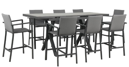 [171302-TT] Playa Bar Chair - Gunmetal