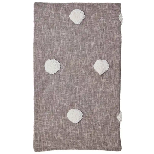 [171392-TT] Taupe Tufted Dot Throw