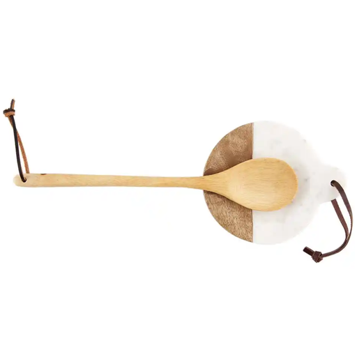 [171393-TT] Marble Wood Spoon Rest