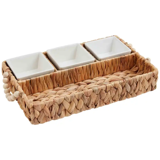 [171396-TT] Hyacinth Tray With Dip Cup Set