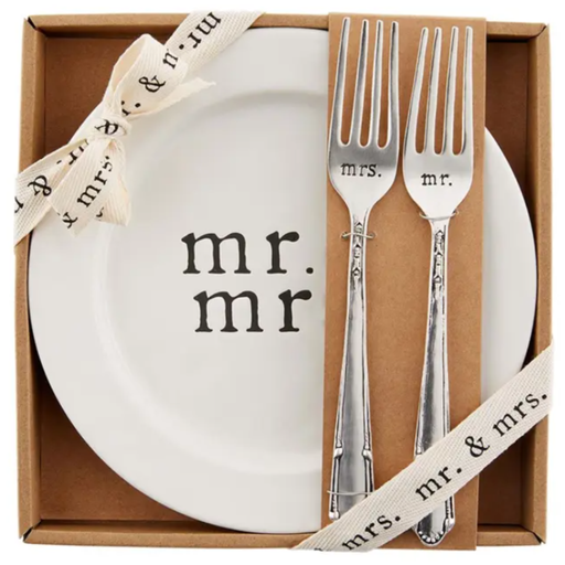 [171404-TT] Mr And Mrs Cake Plate Set