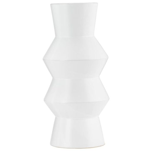 [171477-TT] White Ceramic Totem Vase 12in
