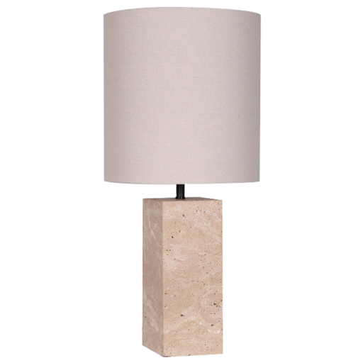 [171493-TT] Travertine Pillar Table Lamp 25in