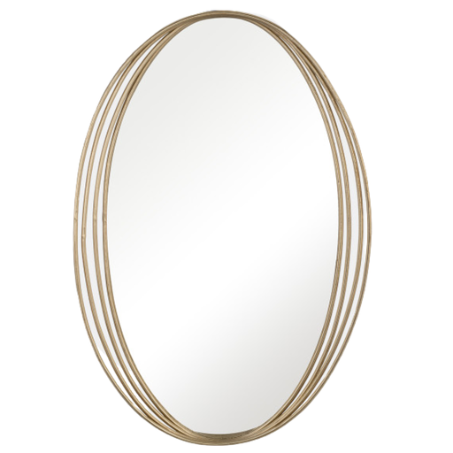 [171505-TT] Gold Oval Mirror 26x39in