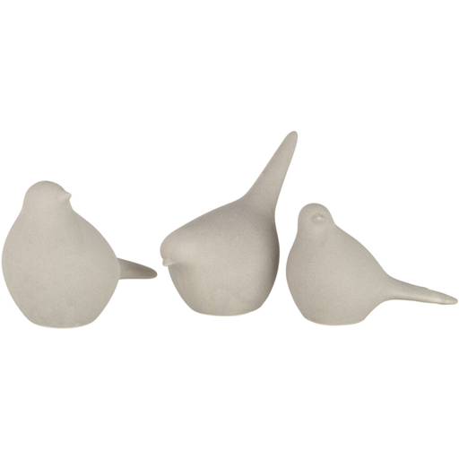 [171618-TT] Ceramic Grey Birds Set of 3