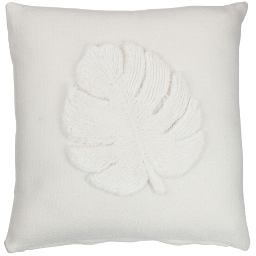 [171623-TT] Leaf Applique Pillow 16in