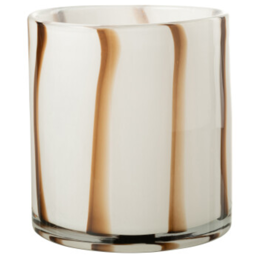 [171637-TT] Striped Glass Hurricane 7in