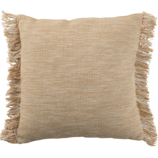 [171653-TT] Beige Pillow w/Fringe 18in
