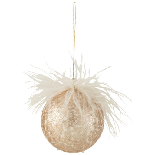 [171725-TT] Sequined Feather Ornament 3in