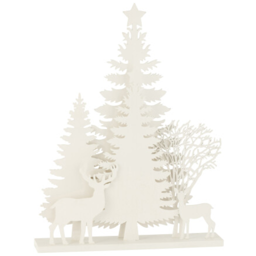 [171754-TT] Trees & Reindeer Tealight Holder Lg