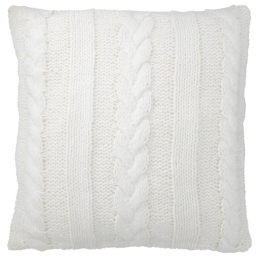 [171775-TT] Cable Knot White Pillow 18in