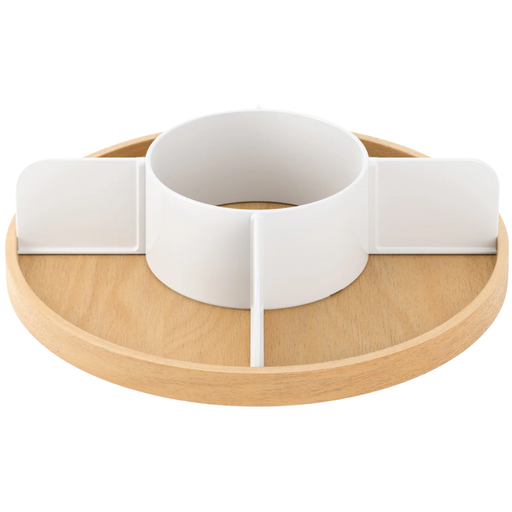 [172771-TT] Bellwood Lazy Susan Divided White/Natural