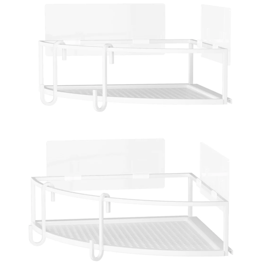 [172776-TT] Cubiko Corner Shower Bin Set of 2 White